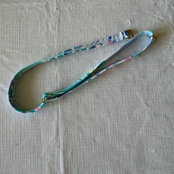 Lilly Pulitzer Blue Celestial Seas Ruched 1 Piece Swimsuit Size 8 Pink Green - Picture 8 of 10